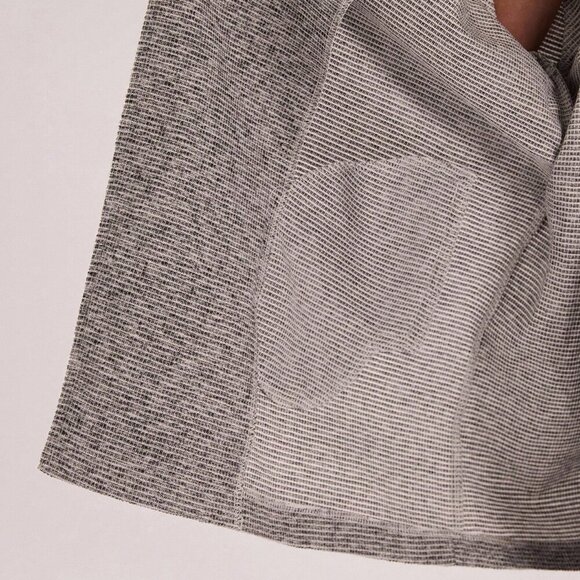 Grey Casual Women's Drop-Shoulder Sleeve Plaid Oversized Trench Coat - Picture 8 of 8